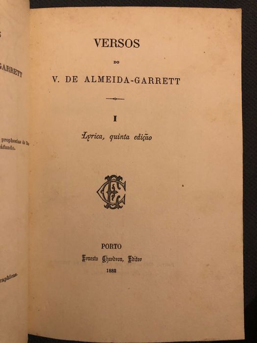 Garrett: Versos. Na Terceira. Breve Encontro