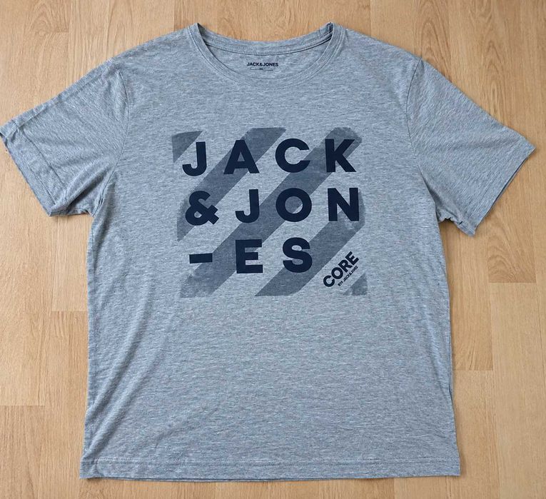 Jack & Jones T-shirt męski XXL szary z nadrukiem