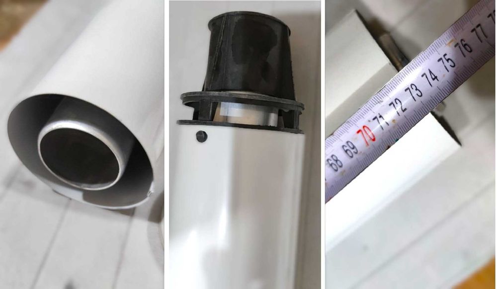 Коаксіальний Горизонтальний димохід газового котла ø 60/100 мм. 0.8 м.