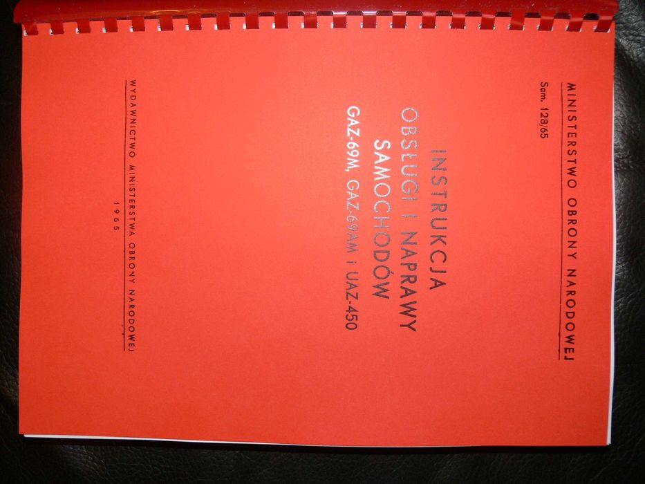 Instrukcja obsługi i naprawy samochodów Gaz 69 Uaz 450 507 stron 1965r