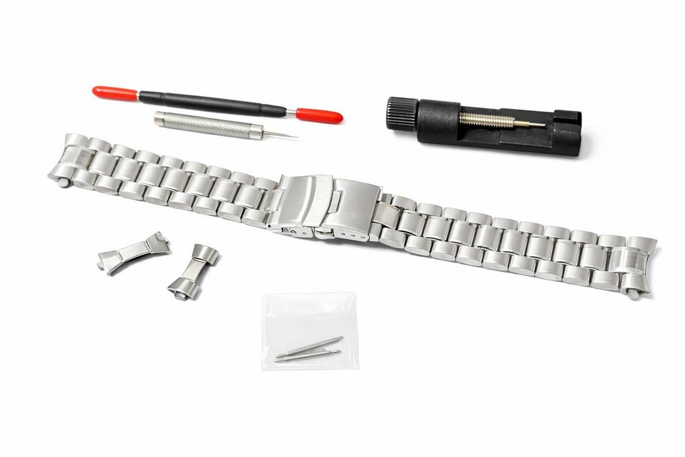 Srebrna metalowa stalowa bransoleta do zegarka 20mm do Seiko Citizen