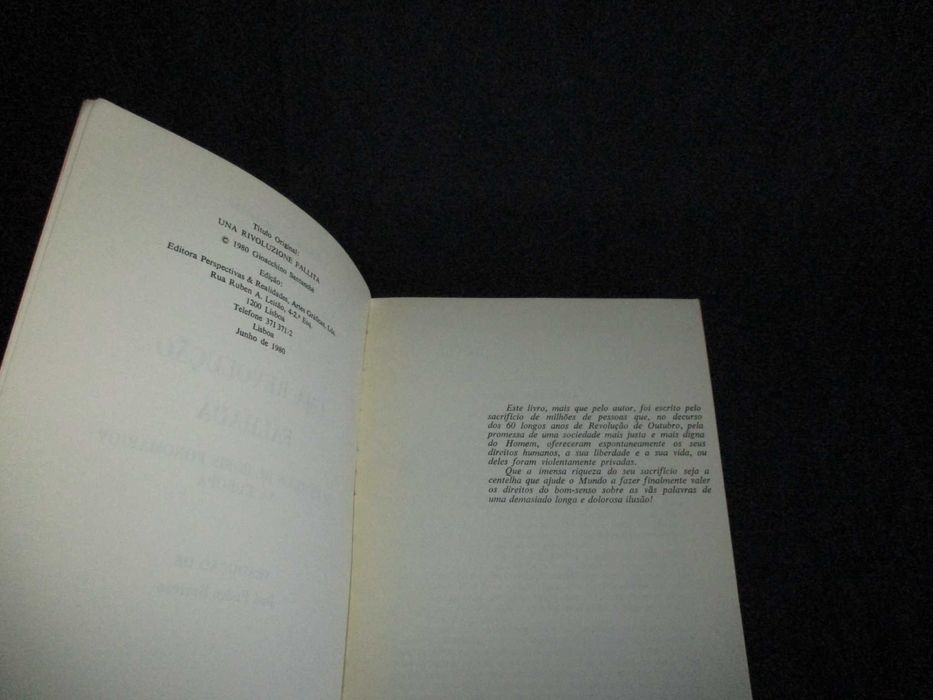 Livro Uma Revolução Falhada Gioacchino Santanché