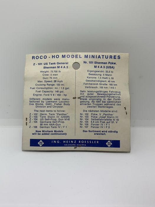 Tanque US General Sherman M 4 A 3 Roco 1/87