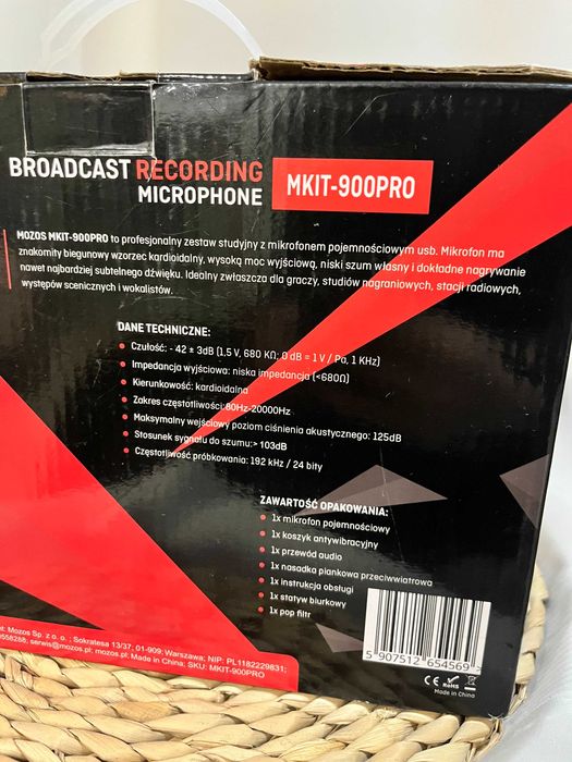 Mikrofon pojemnościowy usb mkit-900 pro gamer