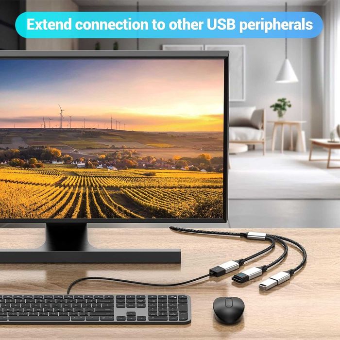 MOGOOD Adapter USB 3 w 1 1x Męski na 3x Żeńskie USB 2.0 Ładowanie Dane