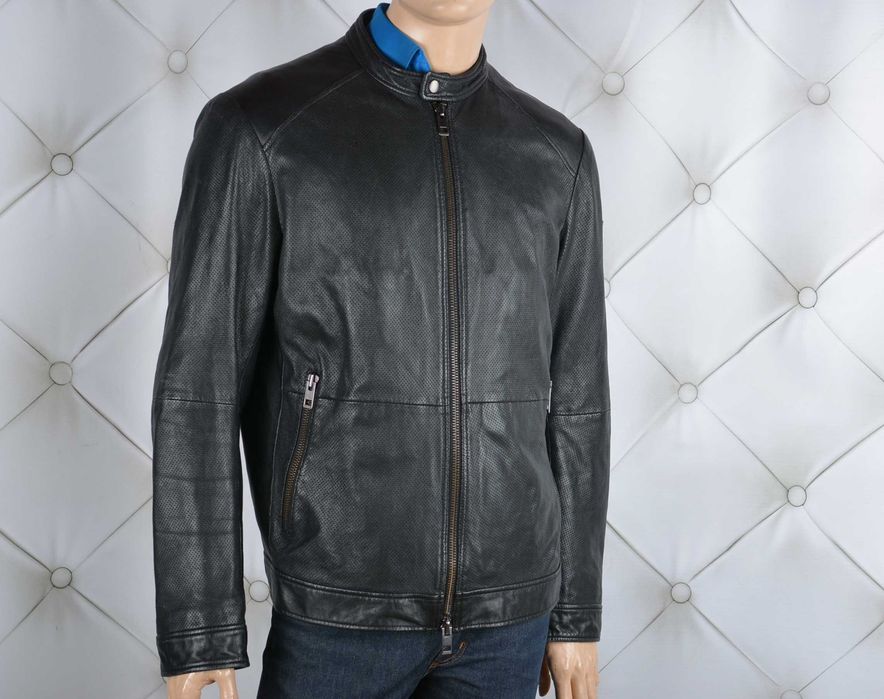 Hugo Boss Orange kurtka skórzana męska 100% skóra jagnięca czarna 56 3XL