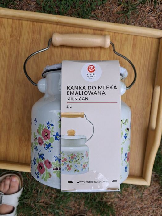 Emaliowana kanka na mleko Olkusz