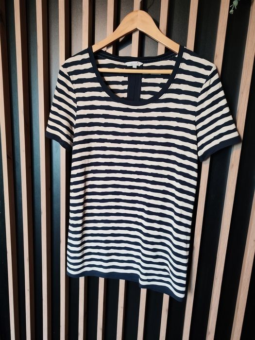 Bluzka damska na krótki rękaw w paski Marks & Spencer rozmiar 42 XL