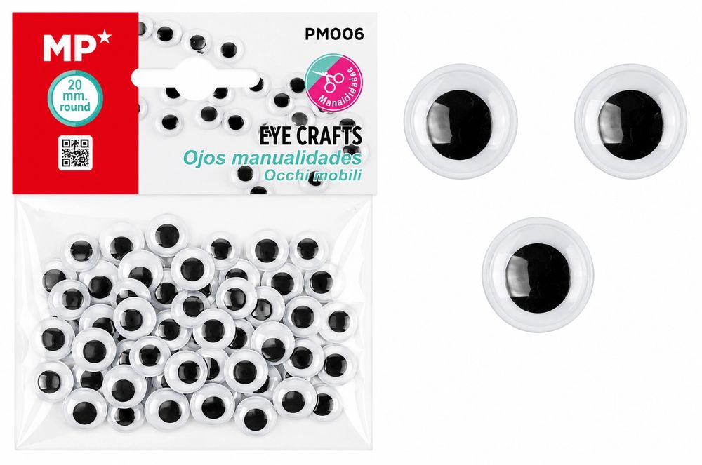 Oczy Ruchome Bez Kleju, 20 Mm. Nowy Produkt