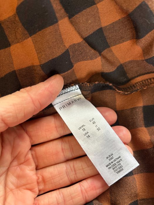 Brązowa sukienka w kratkę Primark rozmiar 46