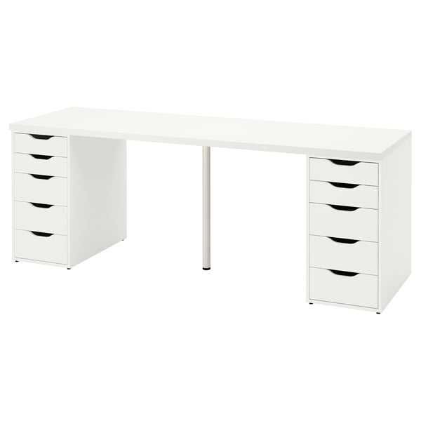Secretária IKEA LAGKAPTEN / ALEX, branco, 200x60 cm