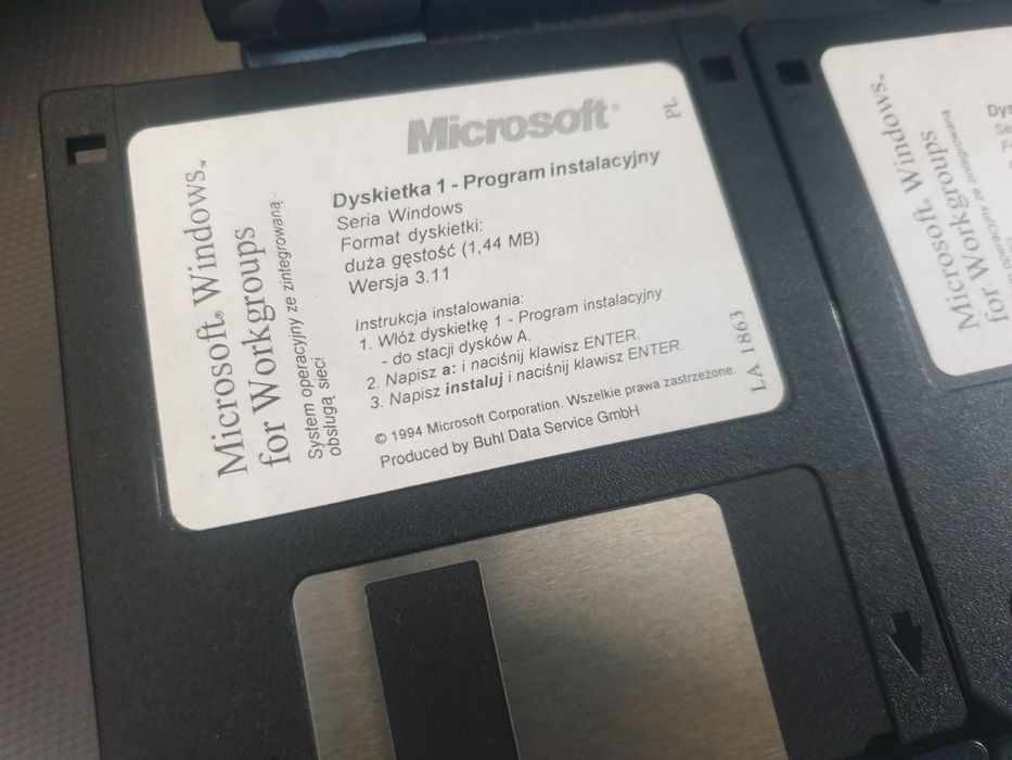 Microsoft Windows 3.11 na dyskietkach 3.5 10 szt.
