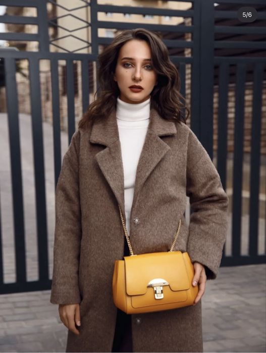 Довге вовняне пальто з альпаки Momot | тепле, весна–осінь