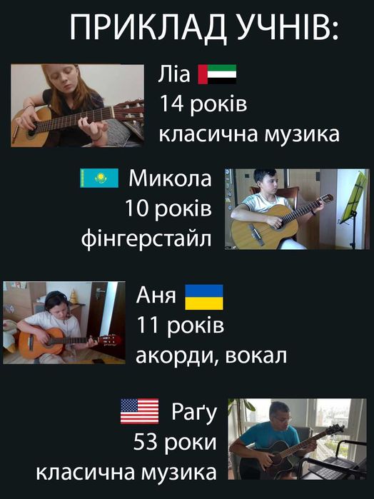 Уроки гітари/Репетитор гітара/Guitar lessons/в Житомирі та ОНЛАЙН