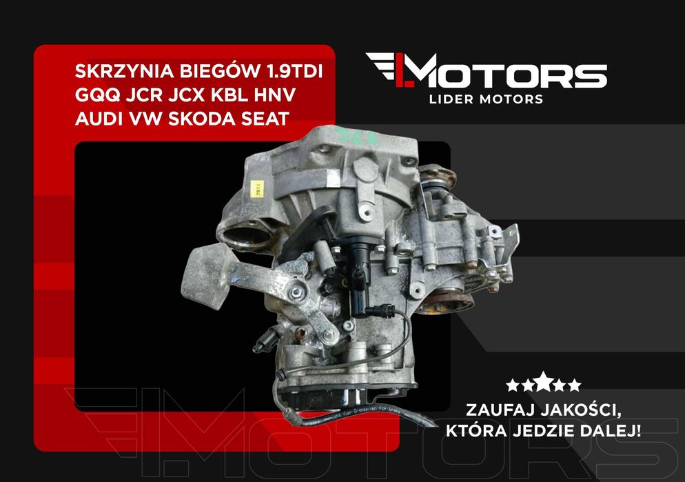 Skrzynia biegów 1.9TDI GQQ JCR JCX KBL HNV Audi VW Skoda Seat