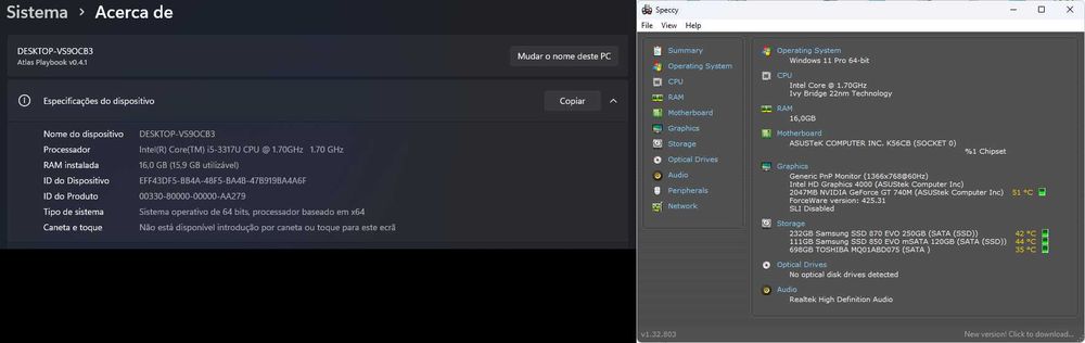 Portátil Asus K56B 16GB e Ofertas