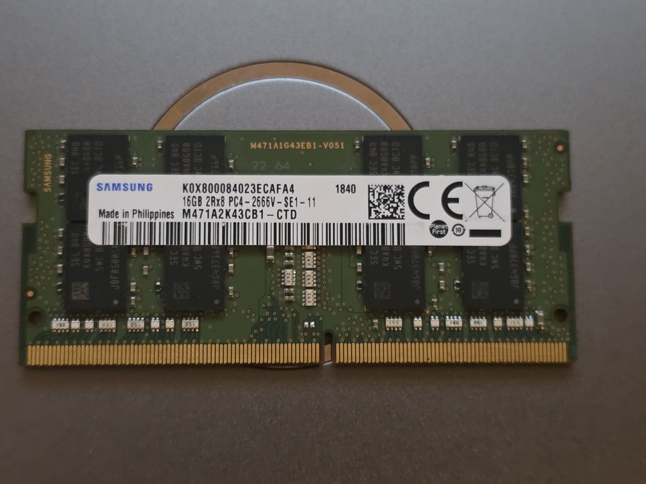 Memória DDR4 16GB 2666v SO-Dimm Samsung M471A2K43CB1-CTD