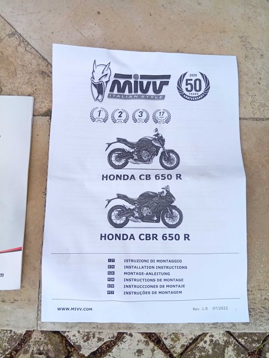 Escape MIVV MK3 Inox Natural para Honda CBR650R 2021  Excelente Estado