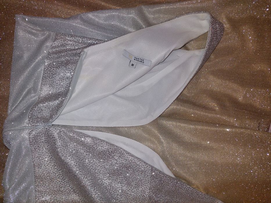 Випускне плаття довге, срібно золотисте