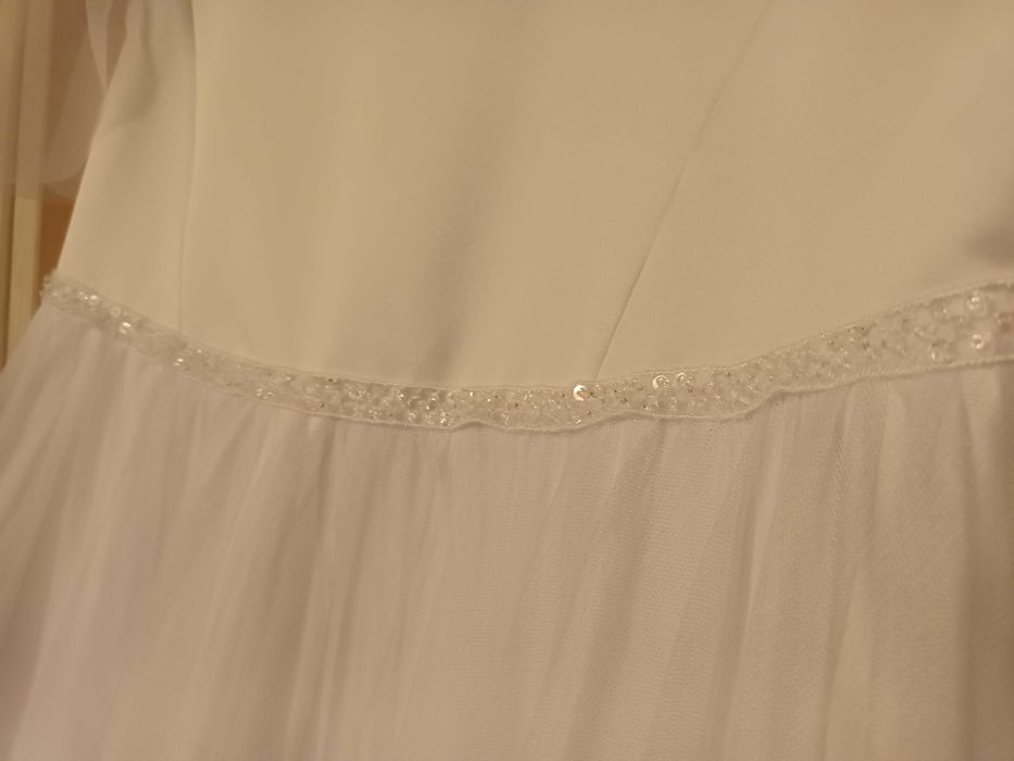 Sukienka komunijna, torebka, bolerko i wianek