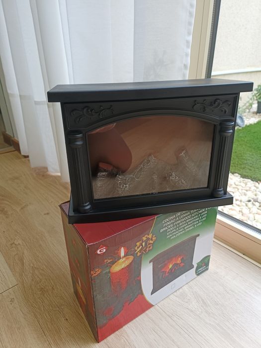 Lareira artifical decorativa pilhas