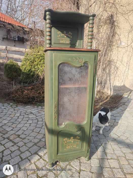 Biblioteka, bielizniarka, antyk witryna  antyk