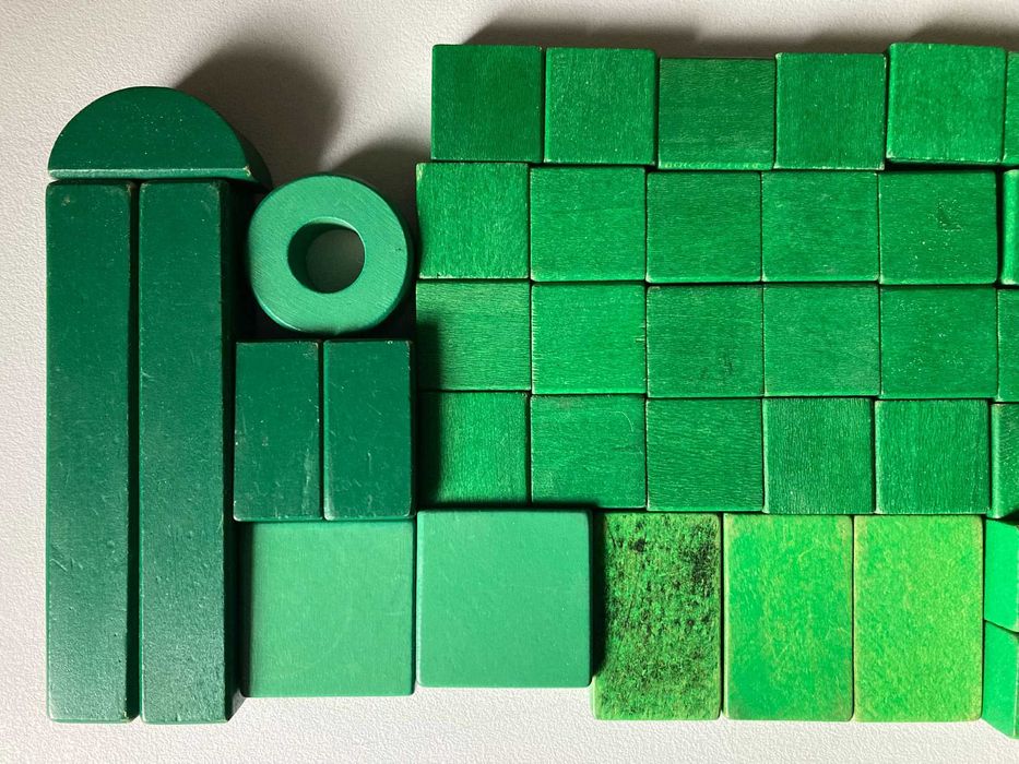 Conjunto de Blocos de Construção em Madeira [verde]