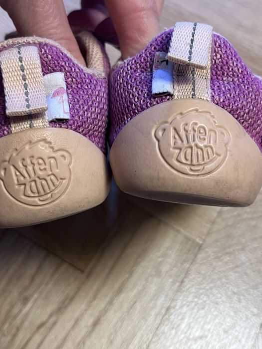 Różowe materiałowe adidaski barefoot, Affen Zahn, 25
