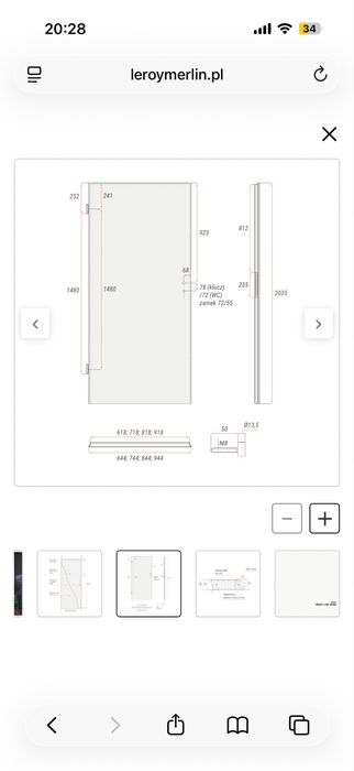 Białe drzwi do łazienki Liroy Merlin