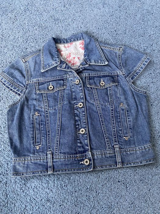 Женский джинсовый пиджак болеро