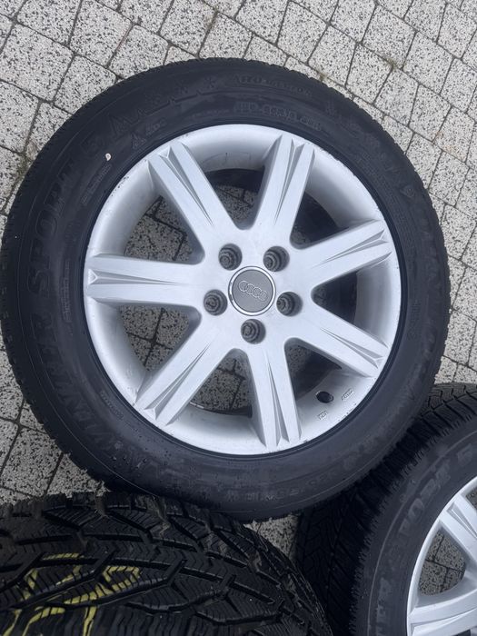 Koła alufelgi 16” Audi 5x112 z oponami zimowymi 225/55/16