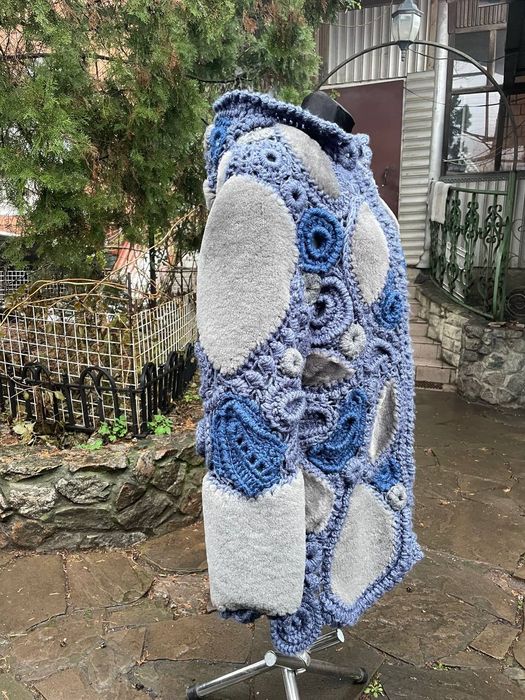 Дубленка с ирланским кружевом. Ручная работа. Эксклюзив.