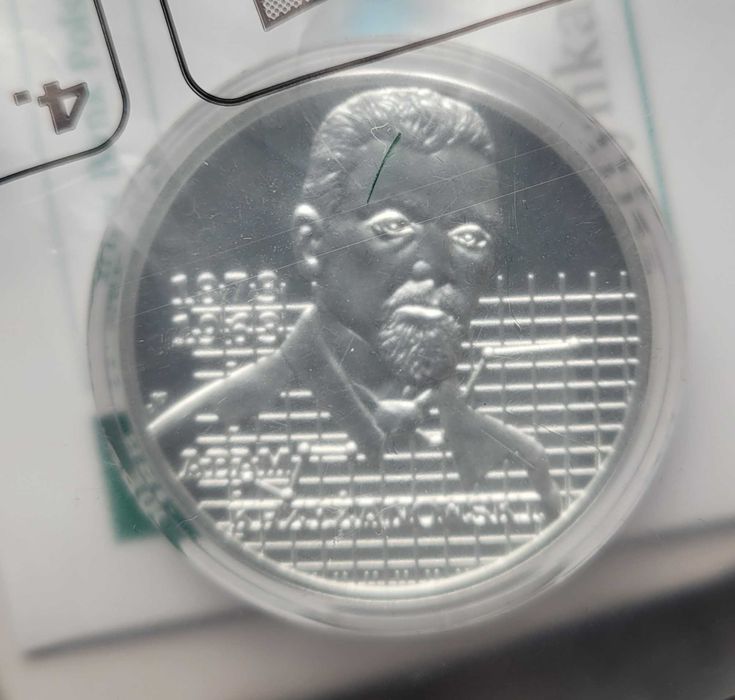 Moneta mennicza 10 zł 2021r Adam Krzyżanowski, zgrzewka NBP i folder