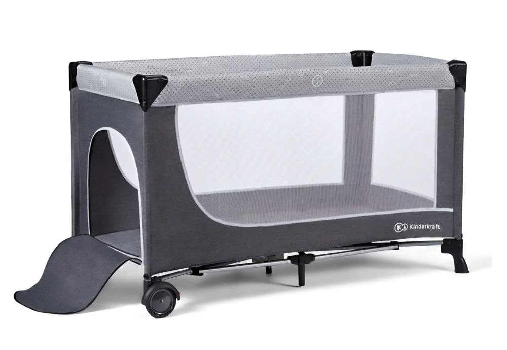 Łóżeczko turystyczne Kinderkraft Leody szare 60x120