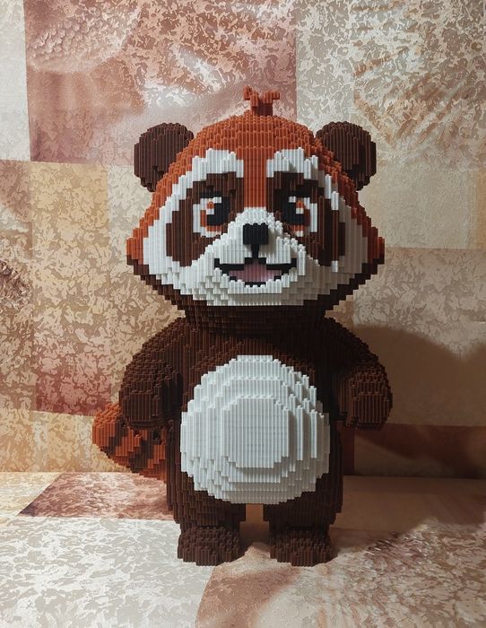Конструктор  Панда коричнева  з мікроблоків( Bearbrick)