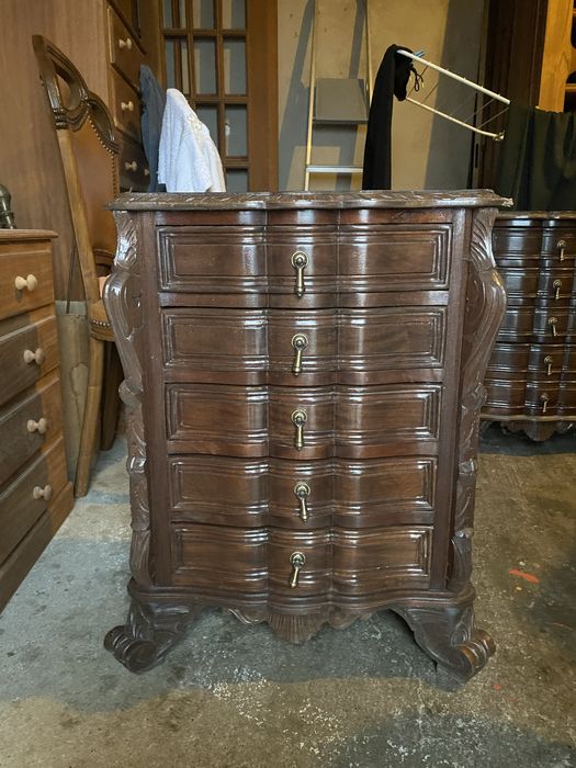 Cómoda mesa de cabeceira camiseiro madeira maciça 66x34x55