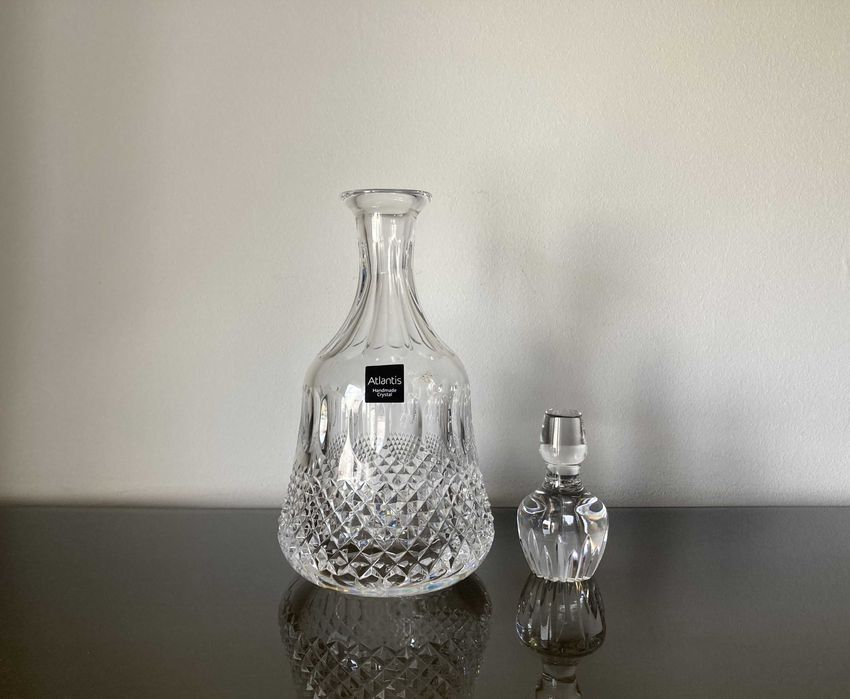 Garrafa de cristal marca Atlantis sem uso