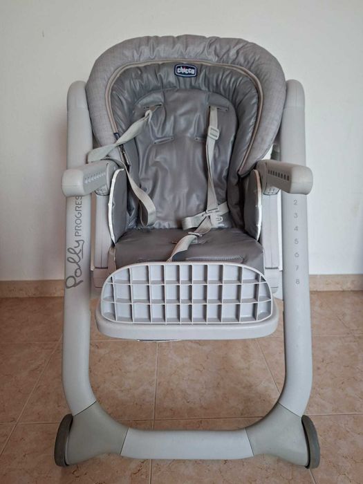 Chicco Polly Progres5 - Cadeira alta evolutiva, de balanço a elevador, 4 rodas, de 0 a 3 anos