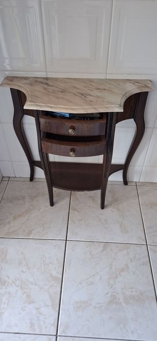 Mesa de Apoio / Consola com tampo de mármore