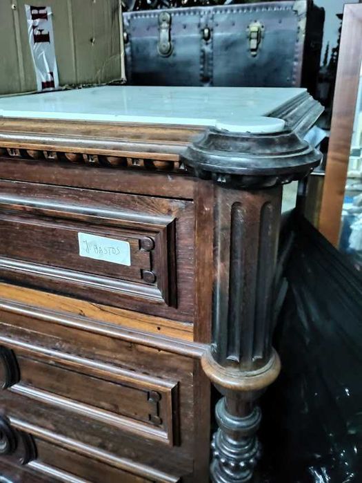 Secretária «abattant» antiga em pau santo