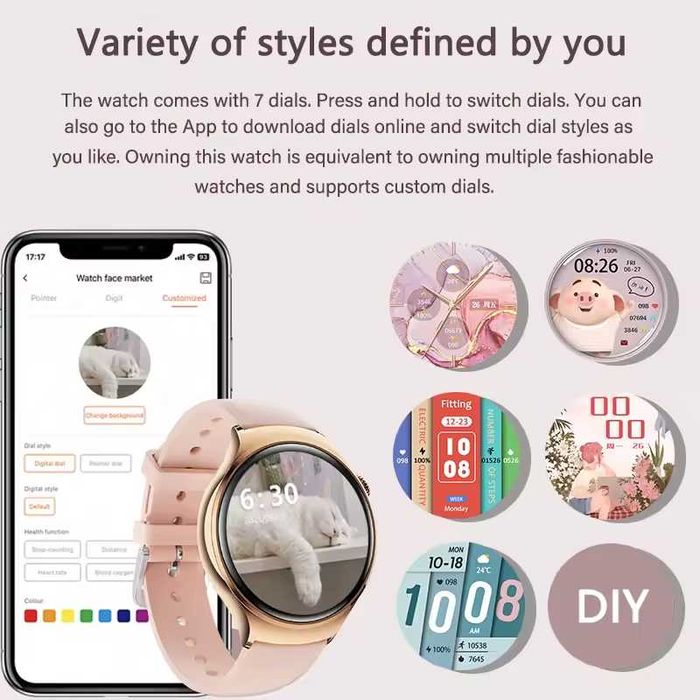 Женские смарт часы: DT WATCH 4 mini. NFC.GPS.Градусник.Сахар в крови.