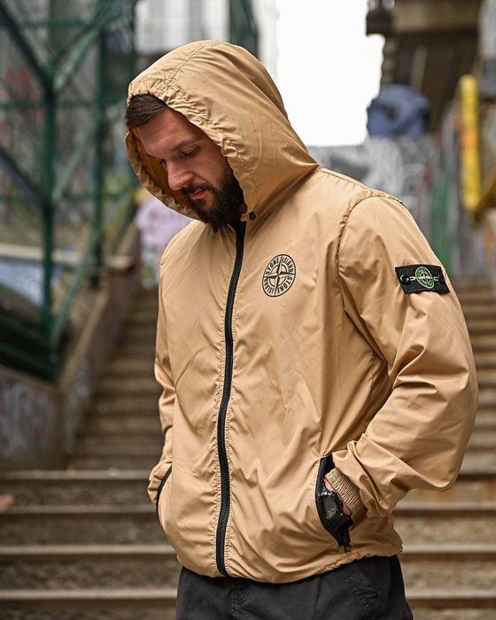 Куртка Stone Island куртка осенняя Бежевая Куртка сумка