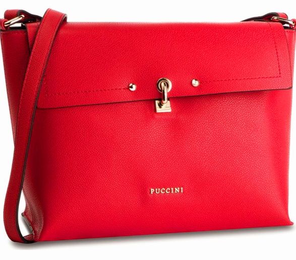 Czerwona torba listonoszka Puccini