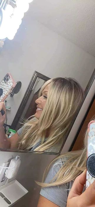 Peruka blond cieniowana refleksy ombre na co dzień