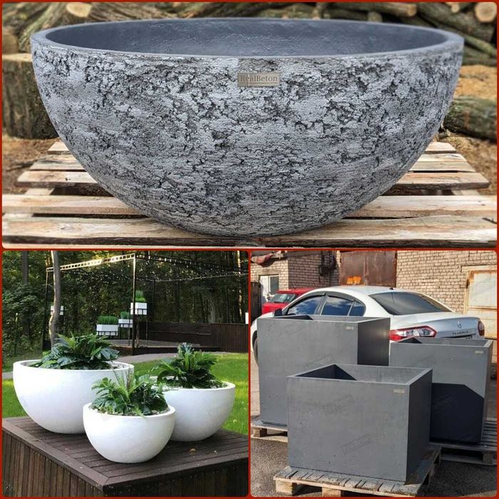 Бетонні Вазони Лофт, Горщики, Кадки бетон, Кашпо, Декор Житомир