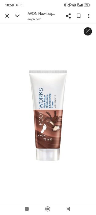 AVON Nawilżający krem do stóp Masło Illipe 75 ml