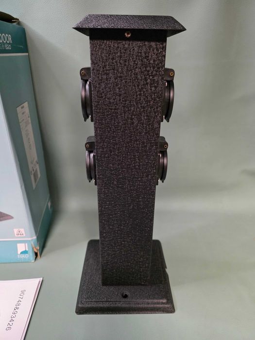 Słupek ogrodowy rozdzielacz 4x gniazdo 230V czarny IP44 Eglo Park 4