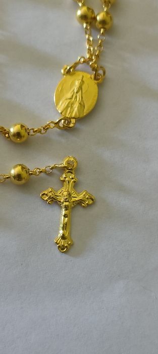 Terço em Prata dourada