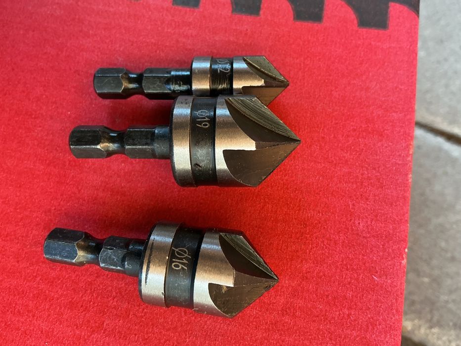 Фреза зняття фаски 12/16/19мм1/4 зенкерне свердло набір 3штВисокоміцні