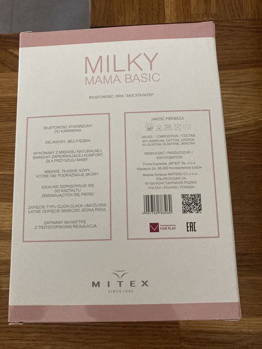 Stanik biustonosz do karmienia 85 B Milky Mitex Nowy czarny